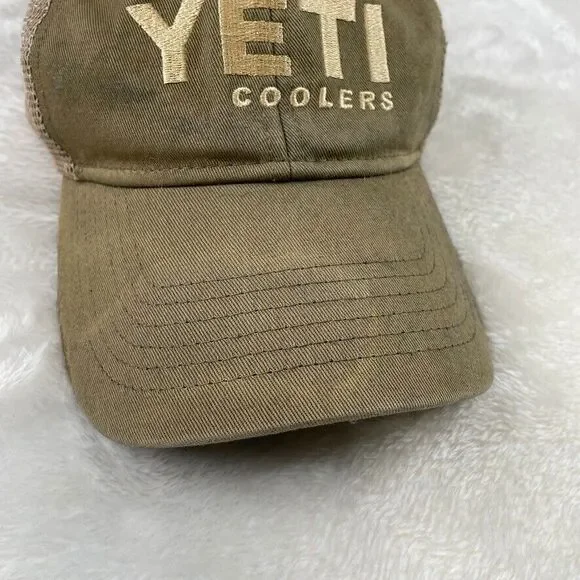 Yeti Coolers Hat Adult Adjustable Snapback Beige Distressed Hiking Camping * - Picture 2 of 7